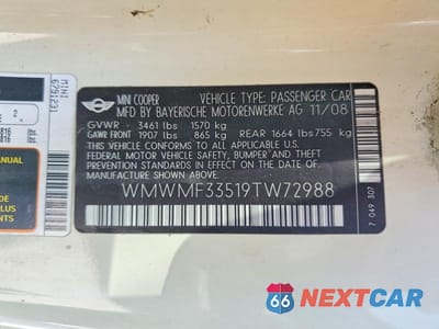 Zdjęcie 13 z 13 samochodu: 2009 MINI COOPER VIN:WMWMF33519TW72988 - miniatura