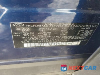 Zdjęcie 14 z 14 samochodu: 2020 HYUNDAI SANTA FE SEL VIN:5NMS33AD3LH254163 - miniatura