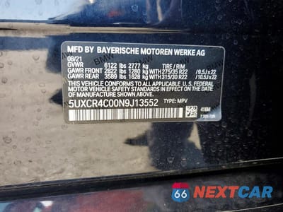 Zdjęcie 13 z 13 samochodu: 2022 BMW X5 SDRIVE 40I VIN:5UXCR4C00N9J13552 - miniatura