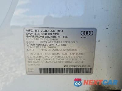 Zdjęcie 13 z 13 samochodu: 2014 AUDI Q5 PREMIUM VIN:WA1CFBFP3EA102156 - miniatura