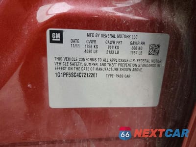 Zdjęcie 12 z 12 samochodu: 2012 CHEVROLET CRUZE LT VIN:1G1PF5SC4C7212261 - miniatura