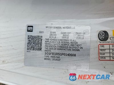Zdjęcie 12 z 12 samochodu: 2023 CHEVROLET CAMARO LS VIN:1G1FB1RS1P0140608 - miniatura