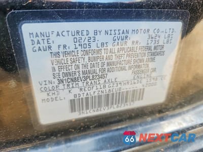 Zdjęcie 12 z 12 samochodu: 2023 NISSAN VERSA SV VIN:3N1CN8EV3PL823457 - miniatura