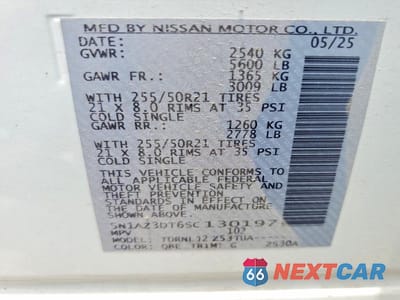 Zdjęcie 13 z 13 samochodu: 2025 NISSAN MURANO PLATINUM VIN:5N1AZ3DT6SC130197 - miniatura