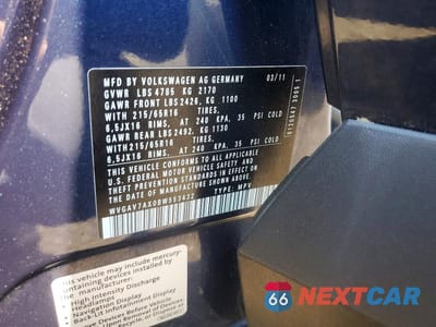 Zdjęcie 12 z 12 samochodu: 2011 VOLKSWAGEN TIGUAN S VIN:WVGAV7AX0BW553432 - miniatura