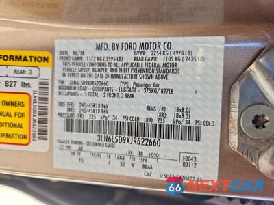 Zdjęcie 12 z 12 samochodu: 2018 LINCOLN MKZ SELECT VIN:3LN6L5D9XJR622660 - miniatura