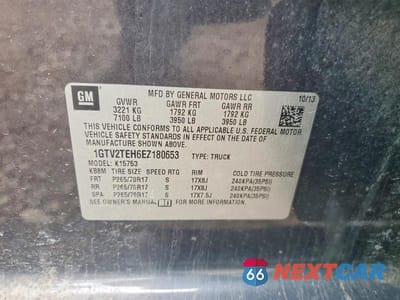 Zdjęcie 12 z 12 samochodu: 2014 GMC SIERRA K1500 VIN:1GTV2TEH6EZ180653 - miniatura