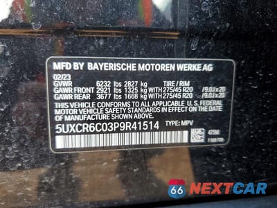 Zdjęcie 13 z 13 samochodu: 2023 BMW X5 XDRIVE40I VIN:5UXCR6C03P9R41514 - miniatura