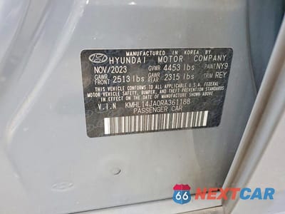 Zdjęcie 12 z 12 samochodu: 2024 HYUNDAI SONATA SEL VIN:KMHL14JA0RA361188 - miniatura