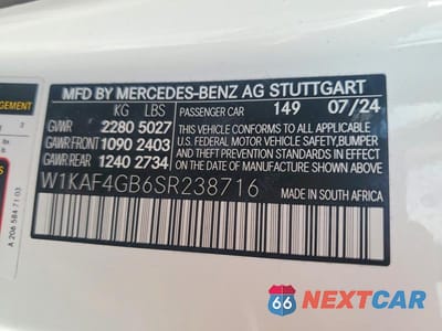 Zdjęcie 12 z 12 samochodu: 2025 MERCEDES-BENZ C 300 VIN:W1KAF4GB6SR238716 - miniatura
