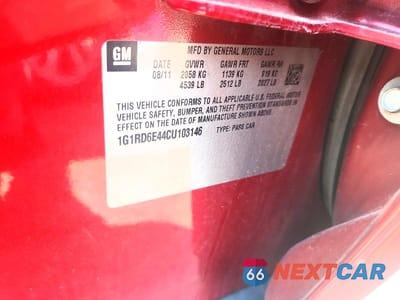 Zdjęcie 12 z 12 samochodu: 2012 CHEVROLET VOLT VIN:1G1RD6E44CU103146 - miniatura