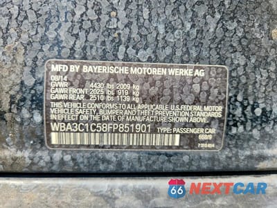 Zdjęcie 12 z 12 samochodu: 2015 BMW 328 I SULEV VIN:WBA3C1C58FP851901 - miniatura
