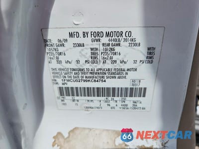 Zdjęcie 13 z 13 samochodu: 2009 FORD ESCAPE XLS VIN:1FMCU02799KC84754 - miniatura