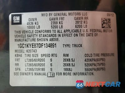 Zdjęcie 13 z 13 samochodu: 2013 CHEVROLET SILVERADO K2500 HEAVY DUTY LTZ VIN:1GC1KYE87DF134891 - miniatura