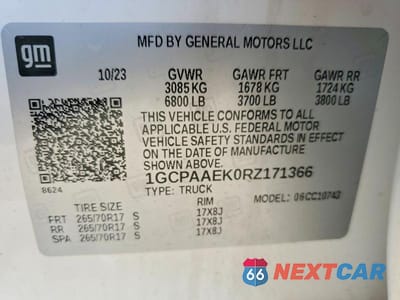 Zdjęcie 12 z 12 samochodu: 2024 CHEVROLET SILVERADO C1500 VIN:1GCPAAEK0RZ171366 - miniatura