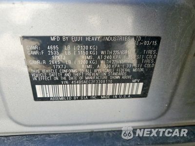 Zdjęcie 12 z 12 samochodu: 2015 SUBARU OUTBACK 2.5I PREMIUM VIN:4S4BSAEC2F3308110 - miniatura
