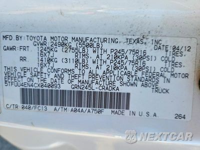 Zdjęcie 13 z 13 samochodu: 2012 TOYOTA TACOMA V6 VIN:5TFUU4EN4CX040093 - miniatura