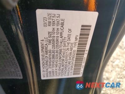 Zdjęcie 13 z 13 samochodu: 2023 HONDA ODYSSEY SPORT-L VIN:5FNRL6H72PB052230 - miniatura