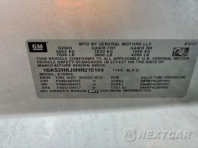 Zdjęcie 14 z 14 samochodu: 2017 GMC YUKON XL DENALI VIN:1GKS2HKJ9HR215184 - miniatura