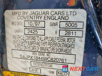 Zdjęcie 12 z 12 samochodu: 1998 JAGUAR XJR VIN:SAJPX1844WC820761 - miniatura