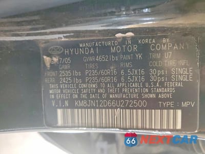 Zdjęcie 12 z 12 samochodu: 2006 HYUNDAI TUCSON GLS VIN:KM8JN12D66U272500 - miniatura