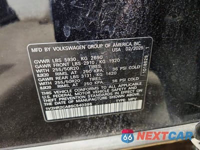 Zdjęcie 14 z 14 samochodu: 2025 VOLKSWAGEN ATLAS VIN:1V2HR2CA8SC540396 - miniatura