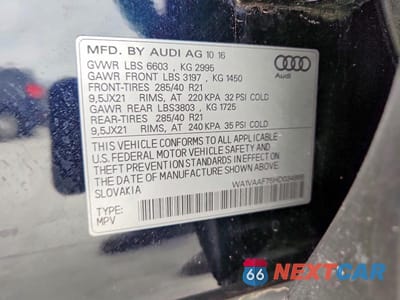 Zdjęcie 13 z 13 samochodu: 2017 AUDI Q7 PRESTIGE VIN:WA1VAAF75HD034866 - miniatura