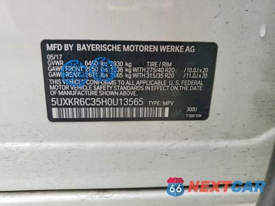 Zdjęcie 13 z 13 samochodu: 2017 BMW X5 XDRIVE50I VIN:5UXKR6C35H0U13565 - miniatura
