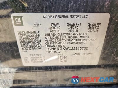 Zdjęcie 13 z 13 samochodu: 2018 CHEVROLET TRAVERSE LT VIN:1GNERGKW1JJ145752 - miniatura