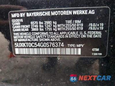Zdjęcie 13 z 13 samochodu: 2016 BMW X5 XDR40E VIN:5UXKT0C54G0S76374 - miniatura