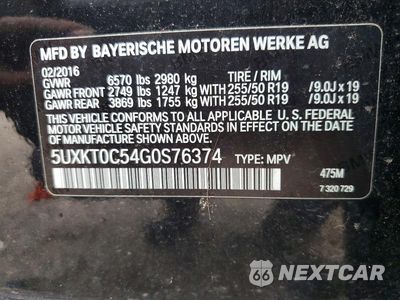 Zdjęcie 13 z 13 samochodu: 2016 BMW X5 XDR40E VIN:5UXKT0C54G0S76374 - miniatura