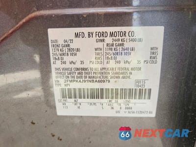 Zdjęcie 13 z 13 samochodu: 2022 FORD EDGE SEL VIN:2FMPK4J91NBA60979 - miniatura
