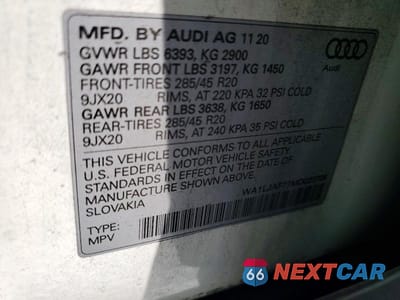 Zdjęcie 13 z 13 samochodu: 2021 AUDI Q7 PREMIUM PLUS VIN:WA1LJAF77MD023708 - miniatura
