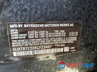 Zdjęcie 13 z 13 samochodu: 2019 BMW X3 SDRIVE30I VIN:5UXTR7C55KLF23441 - miniatura