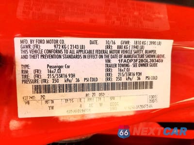 Zdjęcie 13 z 13 samochodu: 2016 FORD FOCUS SE VIN:1FADP3F28GL393459 - miniatura