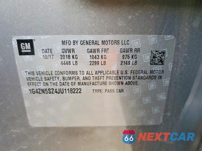 Zdjęcie 12 z 12 samochodu: 2018 BUICK LACROSSE PREFERRED VIN:1G4ZN5SZ4JU118222 - miniatura