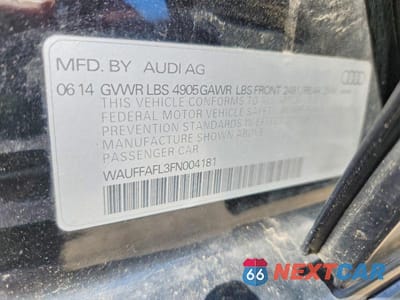 Zdjęcie 12 z 12 samochodu: 2015 AUDI A4 PREMIUM PLUS VIN:WAUFFAFL3FN004181 - miniatura