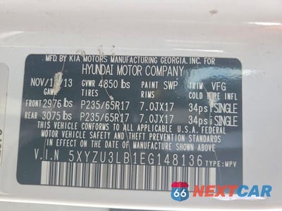Zdjęcie 13 z 13 samochodu: 2014 HYUNDAI SANTA FE SPORT 2.4L VIN:5XYZU3LB1EG148136 - miniatura