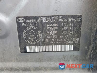 Zdjęcie 12 z 12 samochodu: 2013 HYUNDAI ELANTRA GLS VIN:5NPDH4AE6DH154278 - miniatura