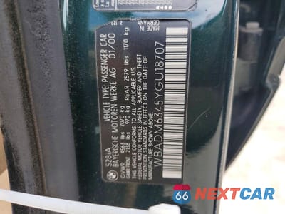 Zdjęcie 12 z 12 samochodu: 2000 BMW 528 I AUTOMATIC VIN:WBADM6345YGU18707 - miniatura
