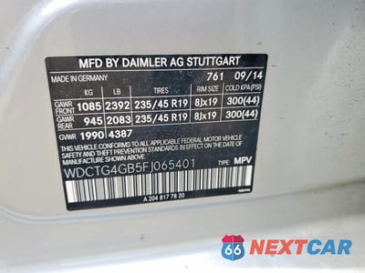 Zdjęcie 12 z 12 samochodu: 2015 MERCEDES-BENZ GLA 250 4MATIC VIN:WDCTG4GB5FJ065401 - miniatura