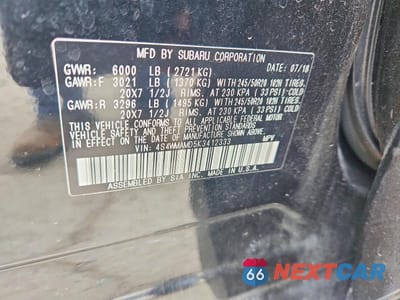 Zdjęcie 12 z 12 samochodu: 2019 SUBARU ASCENT LIMITED VIN:4S4WMAMD5K3412333 - miniatura