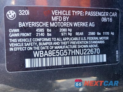 Zdjęcie 12 z 12 samochodu: 2017 BMW 320 XI VIN:WBA8E5G57HNU22670 - miniatura