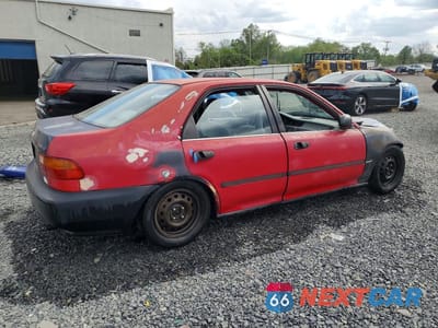 Trzecie zdjęcie samochodu z tyłu: 1993 HONDA CIVIC LX VIN:1HGEG865XPL006255 - miniatura