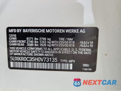 Zdjęcie 13 z 13 samochodu: 2017 BMW X5 XDRIVE35I VIN:5UXKR0C35H0V73135 - miniatura