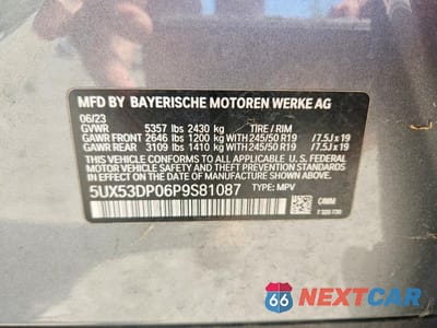 Zdjęcie 13 z 13 samochodu: 2023 BMW X3 XDRIVE30I VIN:5UX53DP06P9S81087 - miniatura