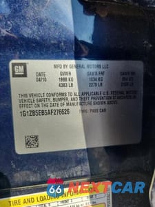 Zdjęcie 12 z 12 samochodu: 2010 CHEVROLET MALIBU LS VIN:1G1ZB5EB5AF276626 - miniatura