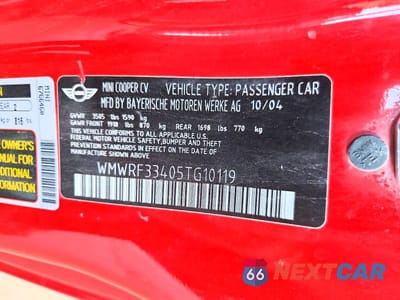 Zdjęcie 12 z 12 samochodu: 2005 MINI COOPER VIN:WMWRF33405TG10119 - miniatura