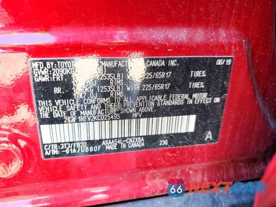 Zdjęcie 13 z 13 samochodu: 2019 TOYOTA RAV4 LE VIN:2T3F1RFV2KC025495 - miniatura
