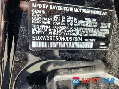 Zdjęcie 13 z 13 samochodu: 2017 BMW X3 XDRIVE28I VIN:5UXWX9C50H0D97904 - miniatura